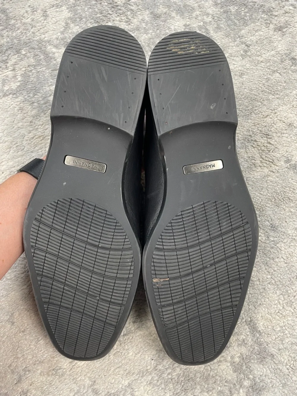 Magnanni RASO II Mens Black Leather Strap Bit Loafers Sz 9